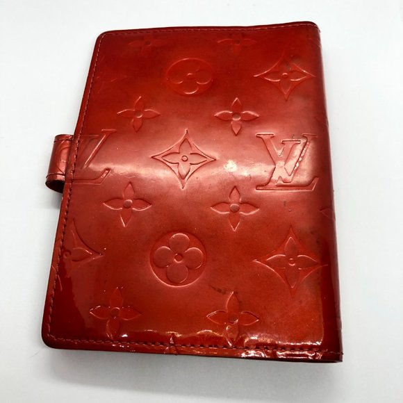 Louis Vuitton Agenda - Red Patent Leather Notebook Binder / Cover - Picture 2 of 10